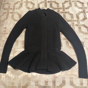 Ann Taylor Petite Black Peplum Sweater, Size XXS Petite